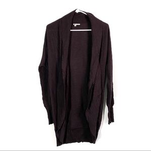 HALOGEN Purple Shawl Collar Wool Blend Cardigan Sweater